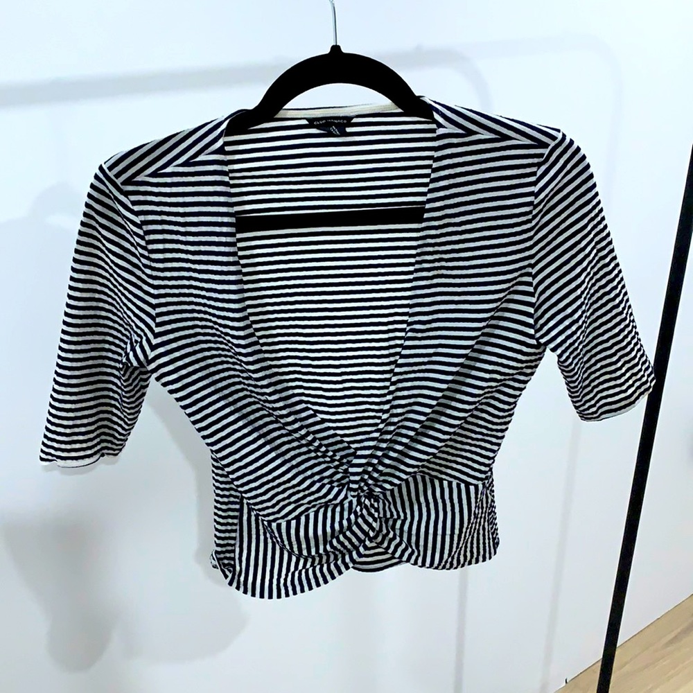 Twisted striped crop top